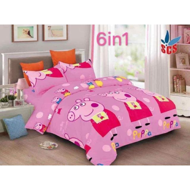 Peppa Pig Bedsheet Us Cotton 6in1 Us Cotton Shopee Philippines