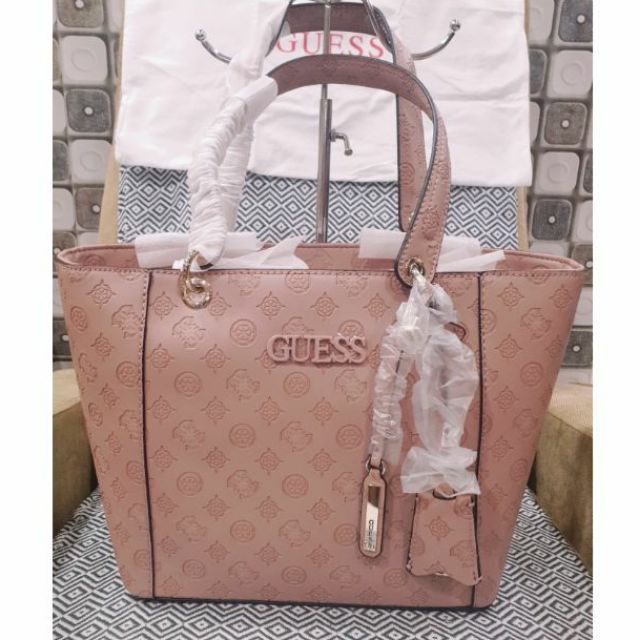 guess tote bags pink