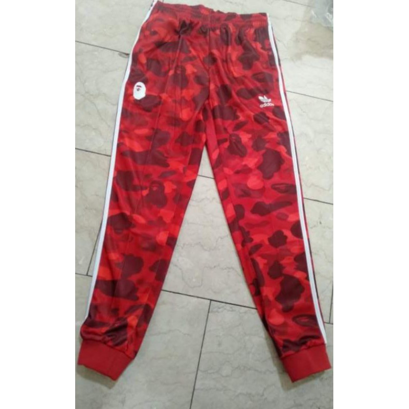 Adidas x Bape Jogger Pants Red/Black | Shopee Philippines