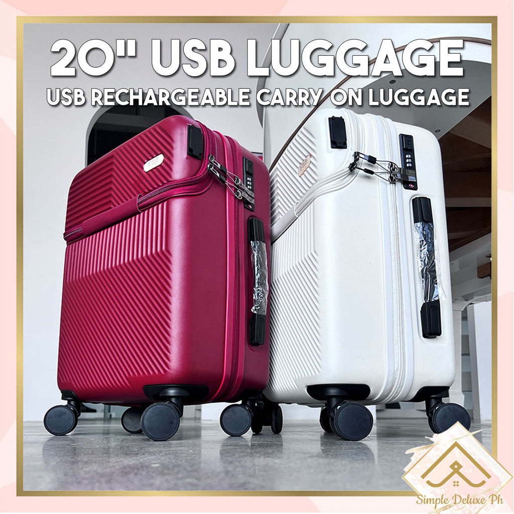 Japanese Style Luggage USB Charging 20 inch Suitcase Luggage Travel ...