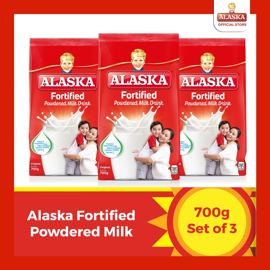 Alaska Fortified Powdered Milk Drink 700g Set of 3 Shopee Philippines