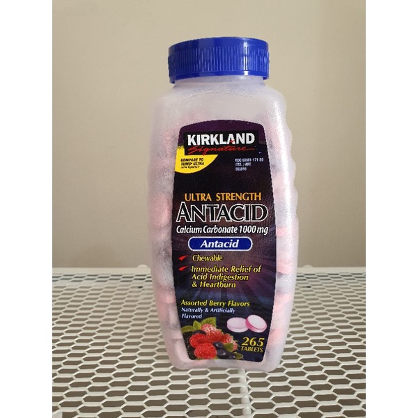 Kirkland Signature Antacid Ultra Strength 1000mg (265 tablets) Shopee