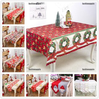 Christmas Bronzing Tablecloth Xmas Hot Stamping Dust Proof Table Cover Z 