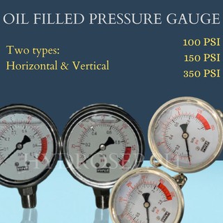 Oil Filled Pressure Gauge 350PSI | Shopee Philippines