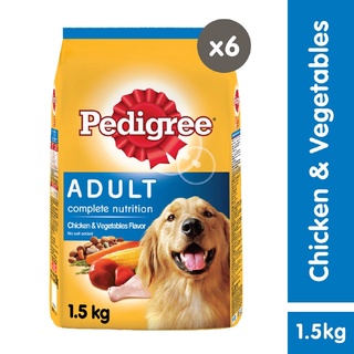 PEDIGREE Dog Food – Dry Dog Food in Chicken and Vegetable (6-Pack), 1.5kg. Pet Food for Adult Dogs