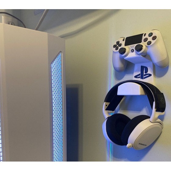 Playstation 4 (PS4) Controller and Headset Wall Mount, hang your controller and headset on the