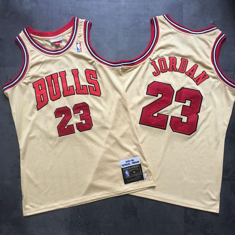 Shop Mitchell & Ness Chicago Bulls Michael Jordan 1995-1996 Premium Gold  Jersey NNBJMM18773-CBUGOLD95MJO gold