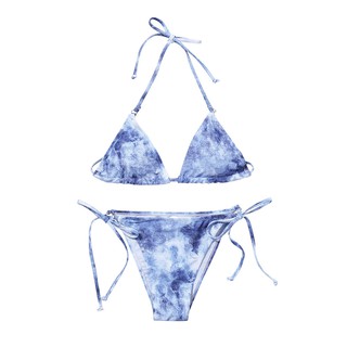  Ladymiss Women Gradient Print Bikini Two Piece Swimwear 