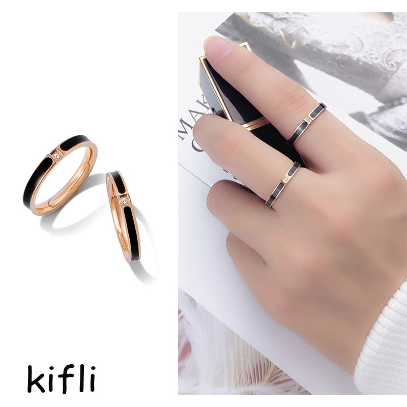 Women Accessories Jewelry Minimalist Fashion Couple Ring Micro Diamond