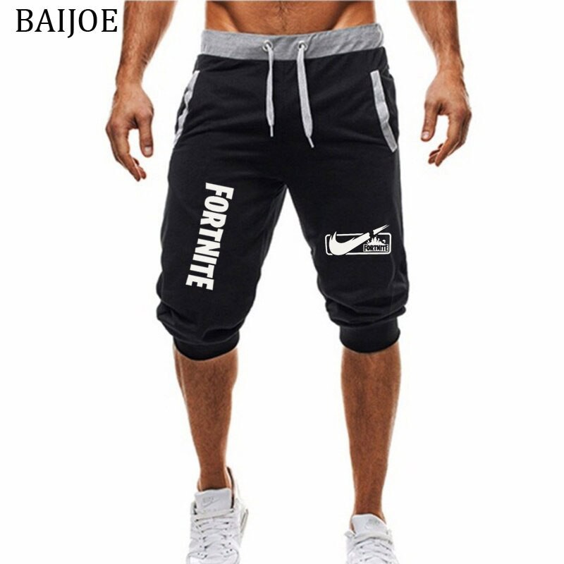 mens jogger shorts black