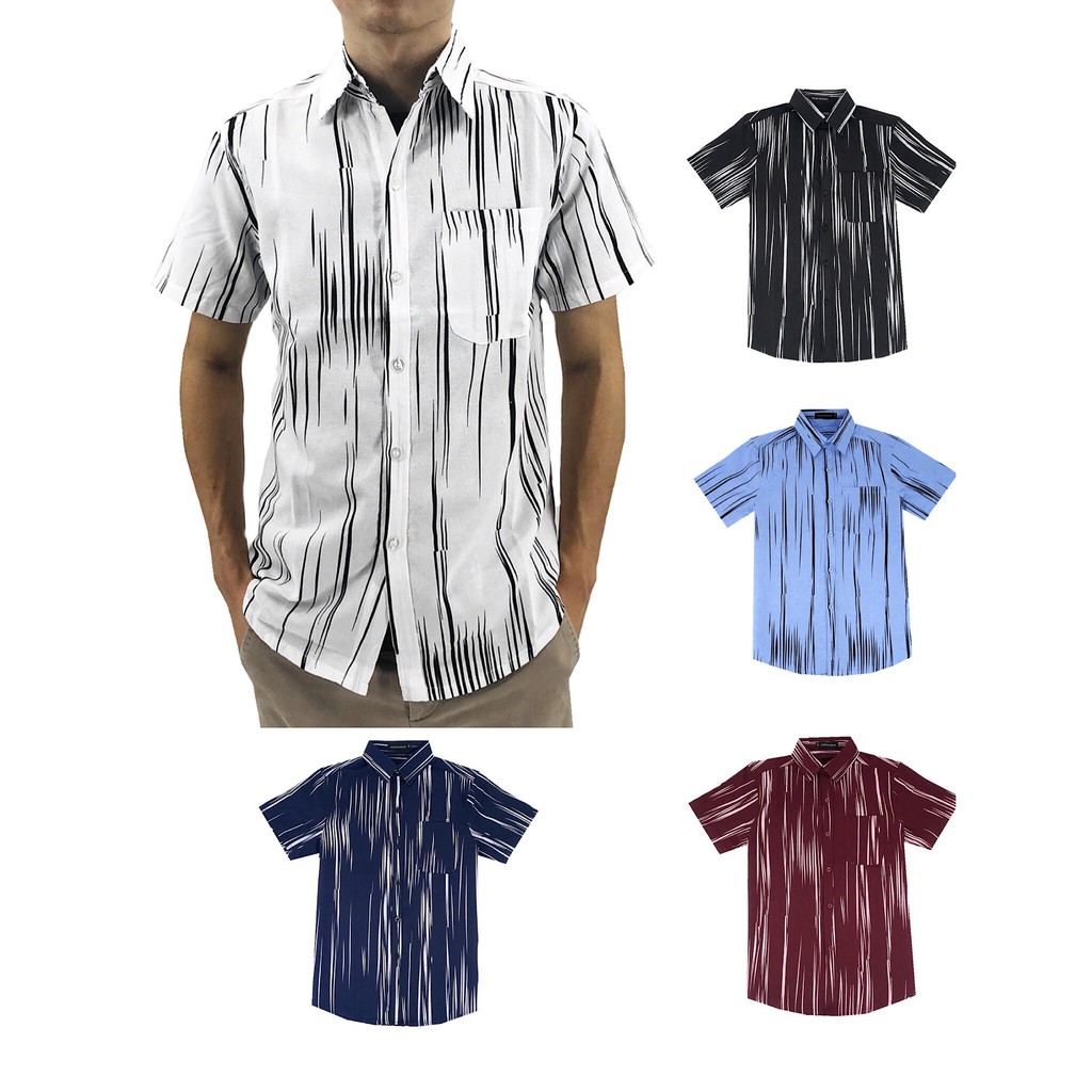 Download Huilishi #8812 Men's Printed Short Sleeve Polo | Shopee ...