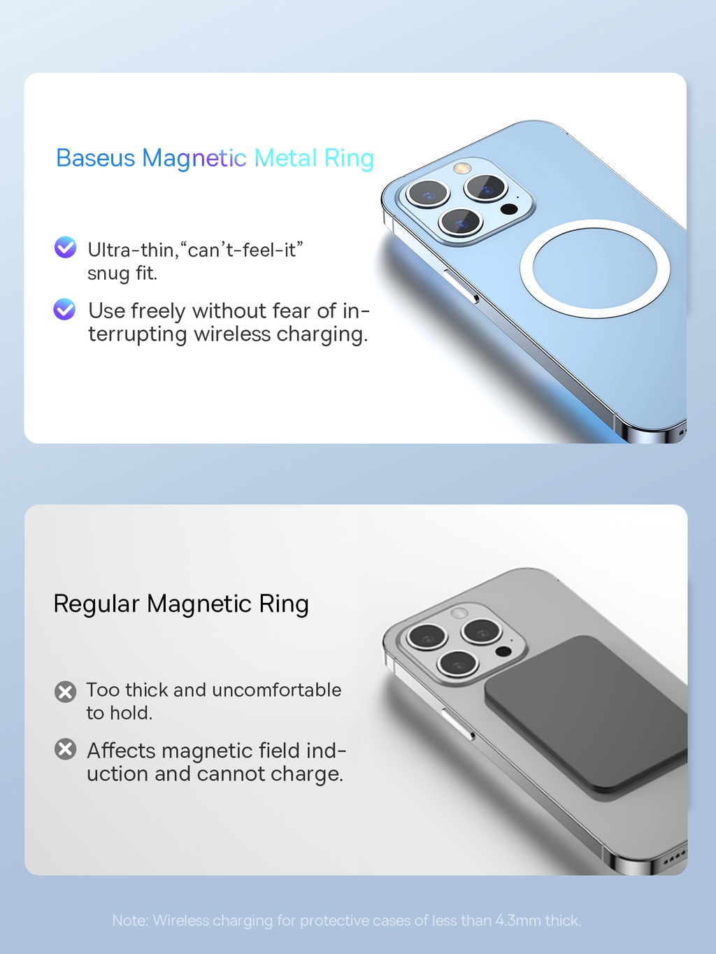 Baseus Sticker For Wireless Charger Metal Plate Ring For