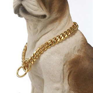 Pet Dog Collar Necklace Heavy Duty Cuban Dog Chain for Large Dogs Strong Stainless Steel Metal Links Slip Chain Collar