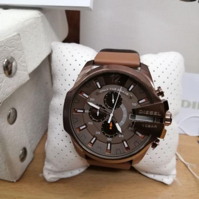 diesel only the brave leather watch