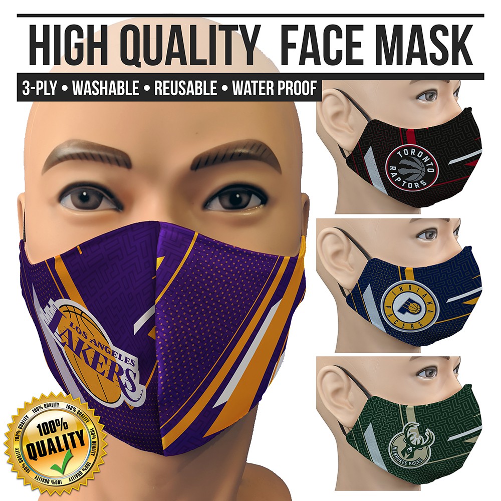 Download Nba Face Mask 2nd Teams Fashionable 3 Ply Comfortable Washable Shopee Philippines PSD Mockup Templates