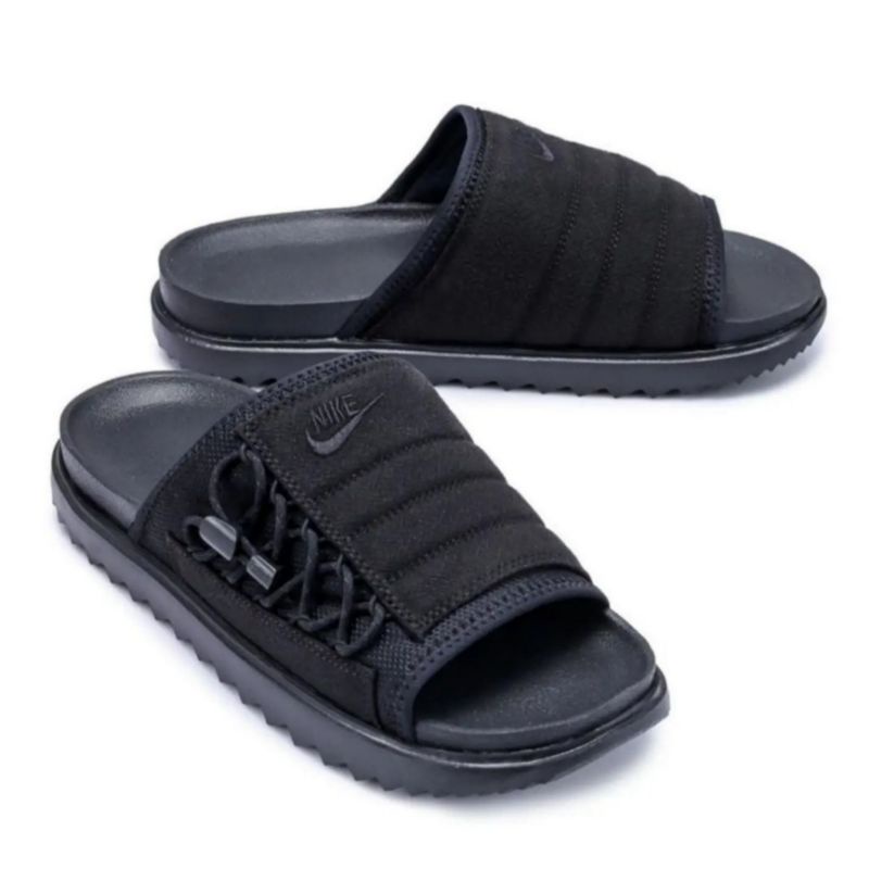 mens nike slides black