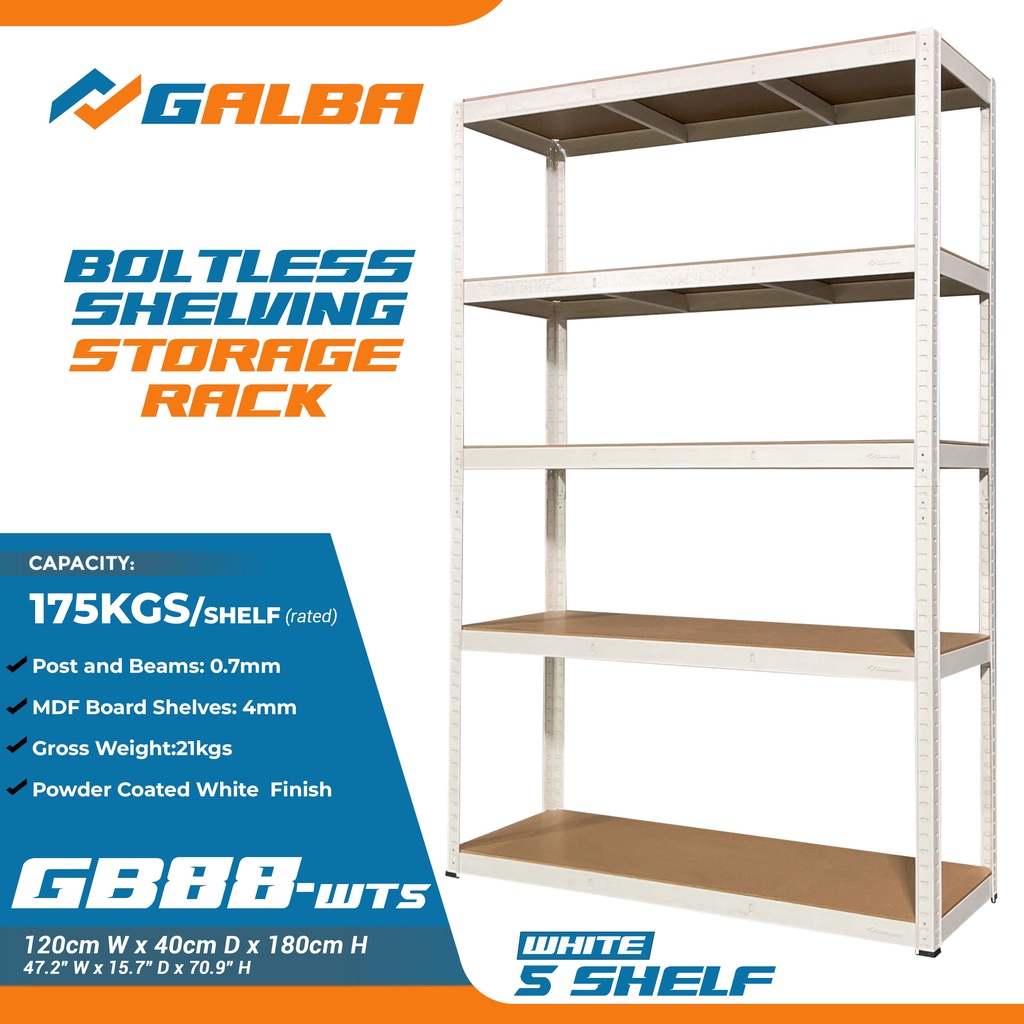 BOLTLESS SHELVING STORAGE RACK 5 Layers HEAVY DUTY LARGE (6ft) Shopee