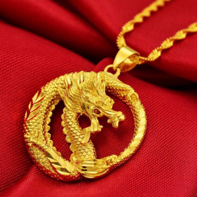 【BY】18k Thai Gold Plated Chinese Dragon Necklace | Shopee Philippines