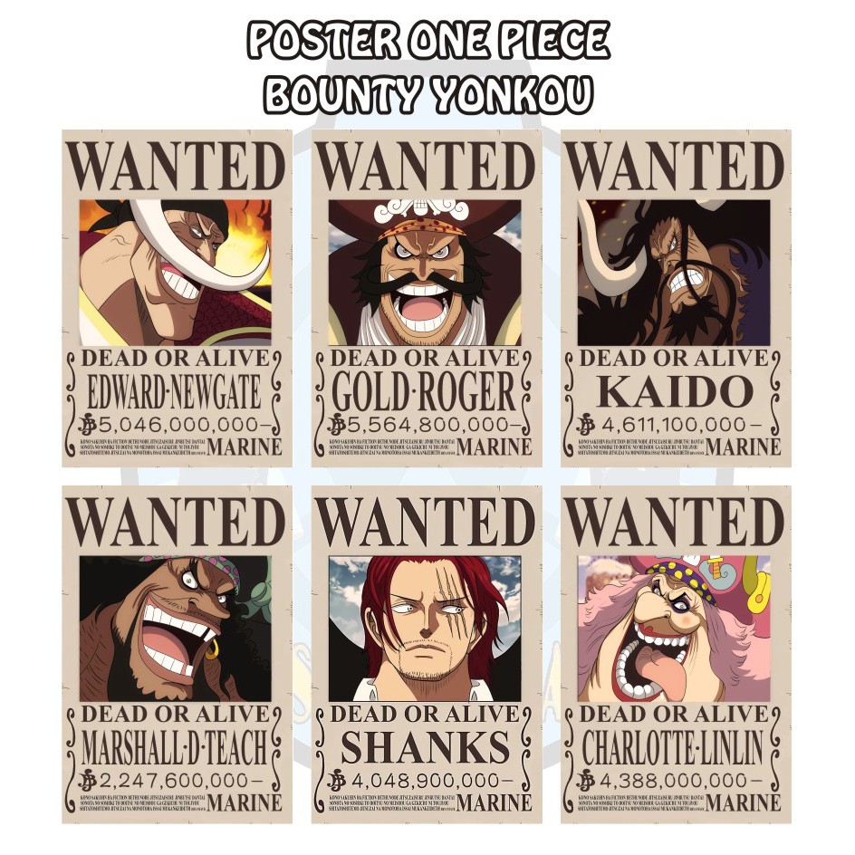 Poster One Piece Bounty Yonkou Poster Shopee Philippines