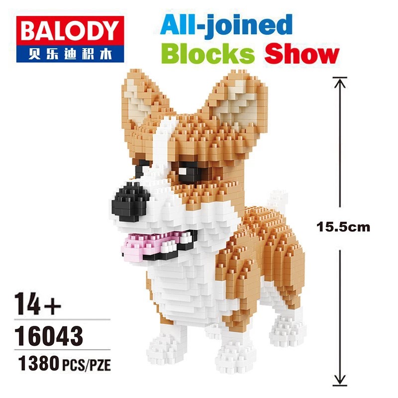 Balody Siberian Husky Dog Animal Pet DIY Diamond Mini Building Nano Blocks Toy 