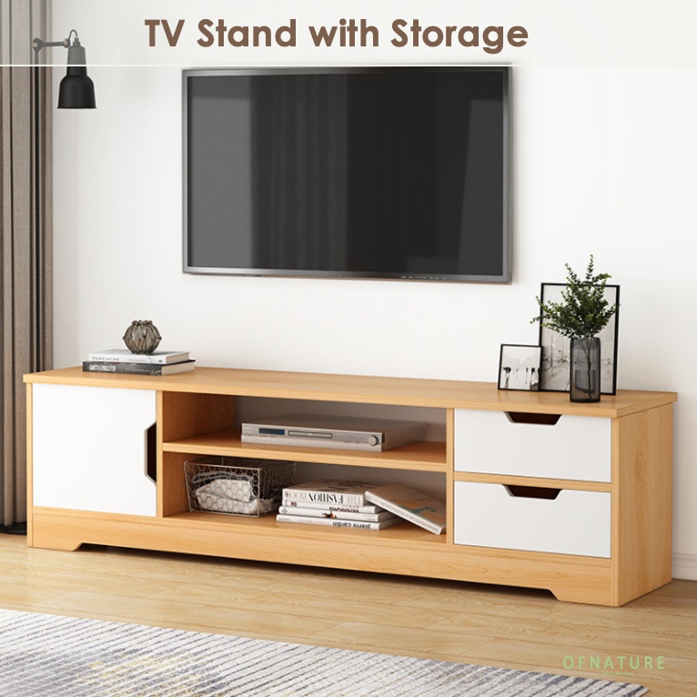 OFNATURE TV Rack Furniture Storage for Living Room TV
