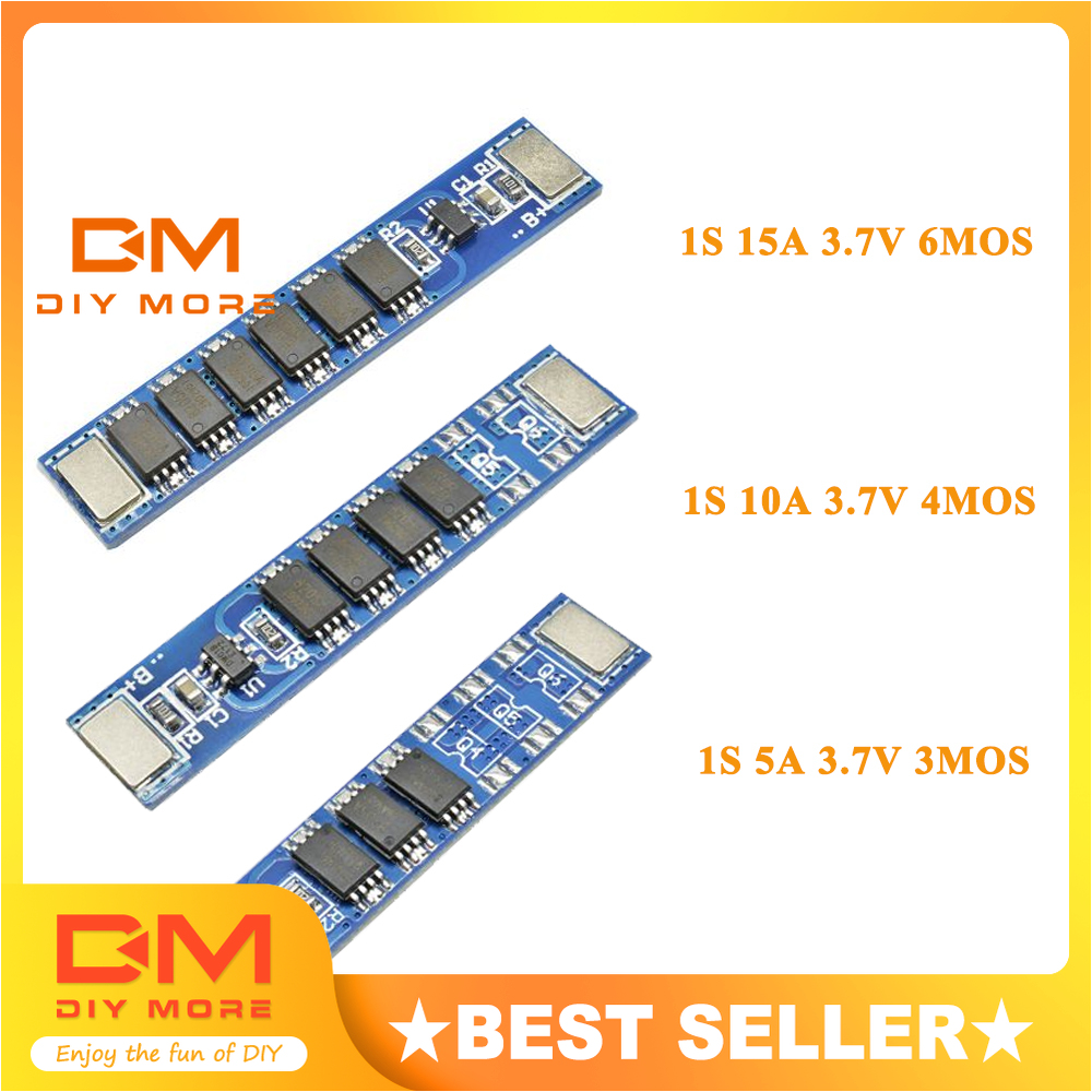1S 5/10/15A 18650 MOS Li-ion Lithium Battery Charging BMS 3.7V Protection Boards 