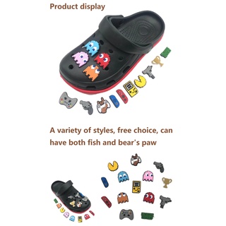 Game Eating Beans Series Crocodile Cartoon Hole Shoes Detachable Decorative Shoe Buckle Flower 14 Pcs