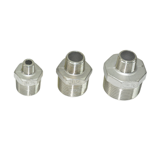 3/4" Male BSPT Reducing Hex Nipple Stainless 304 Barstock Pipe Fitting 1/2" 