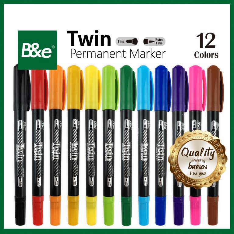 bnesos Stationary School Supplies B&e Twin Permanent Marker Pen Pentel