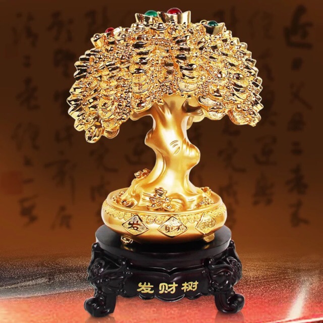 EXTRAVAGANT BEJEWELED GOLDEN WEALTH INVITING MONEY TREE | Shopee ...