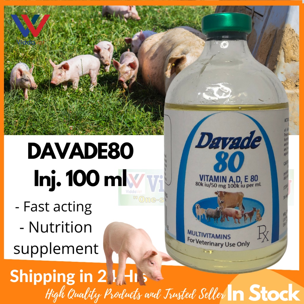 Davade80 100 ml Inj. A D E 80 for swine, poulty, livestock and small animals  + Free Disp.  | Shopee Philippines