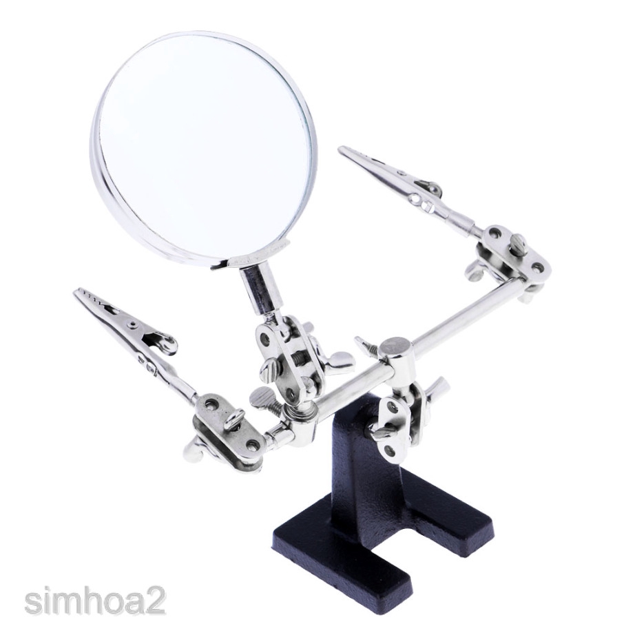 Third Helping Hand Magnifier w/ Clamps ~ Jewelers Tool Sturdy Stand and Clips 