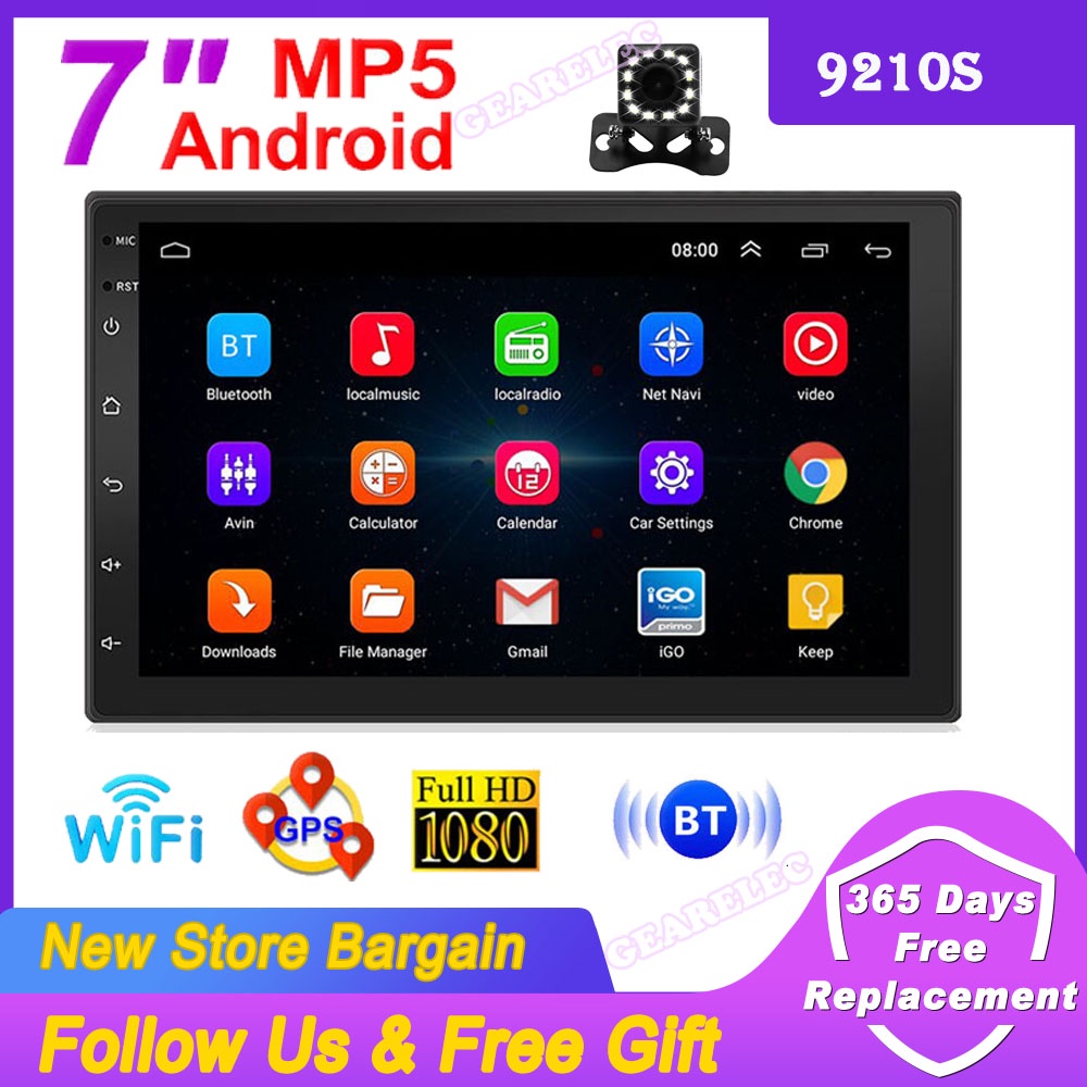 2 DIN Car Stereo Android 10 with 7inch TouchScreen Bluetooth WiFi/GPS/USB Multimedia Car Radio