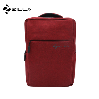 red leather laptop backpack