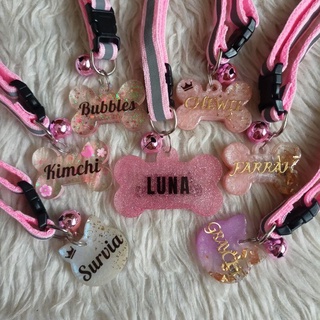 Customized Resin Dog and Cat NAMETAG - with collarcod #4