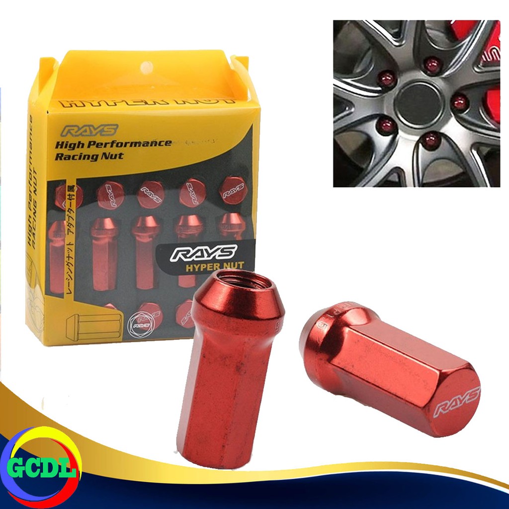 Rays Hyper Nut Steel Lug Nut 12mm X 1 5mm Pcs Red Shopee Philippines