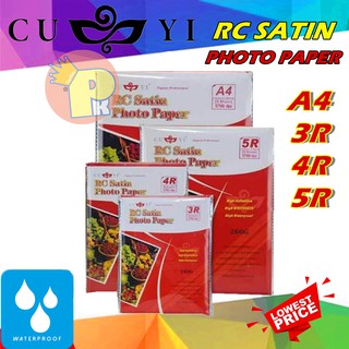A4 3R 4R 5R size CUYI RC Satin 260gsm photo paper, High Quality waterproof photo paper