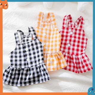 Dog Plaid Dress for Female  Pet Cat Skirt Puppy Outfits clothes #6