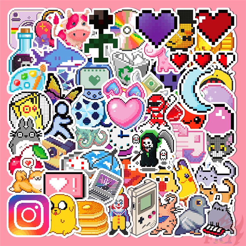 Pixel . Mosaic Art Series 01 Stickers 64Pcs/Set DIY Fashion Mixed ...