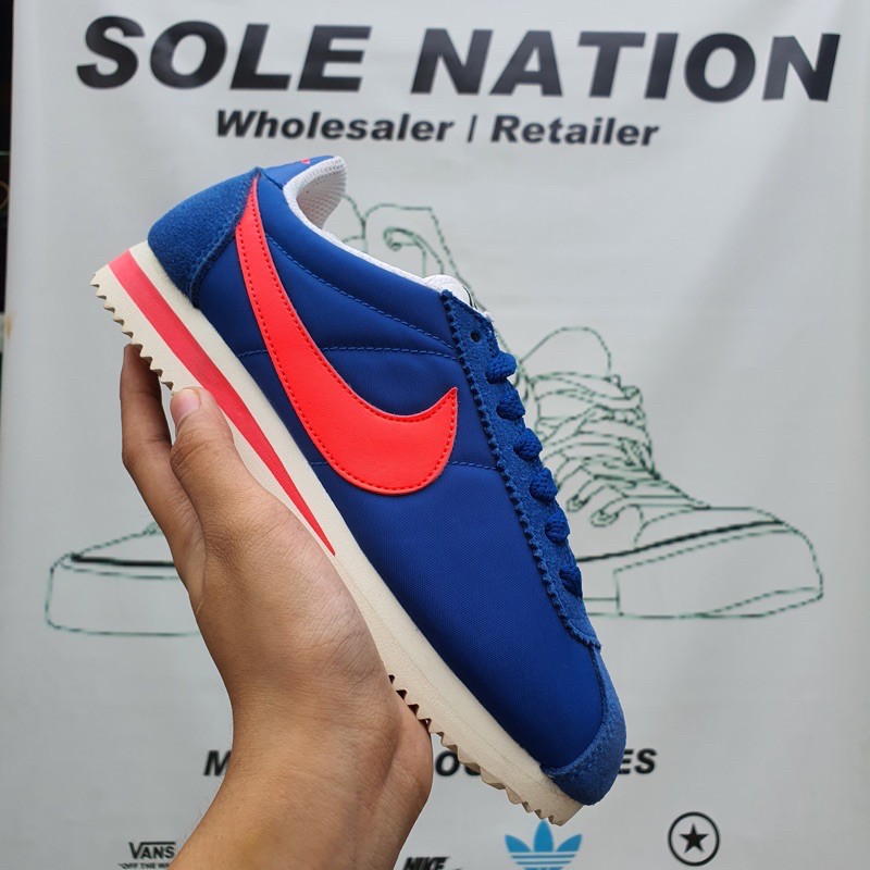 nike cortez blue pink