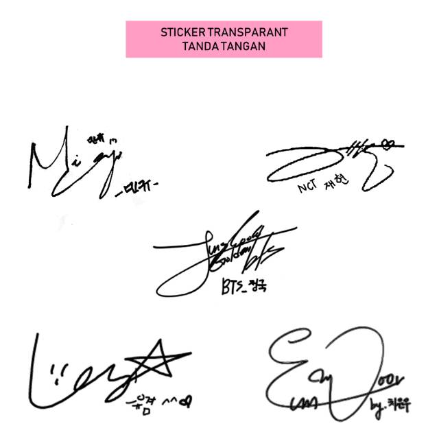 Sticker Transparent Hand SIGNATURE KPOP (Read Description) | Shopee