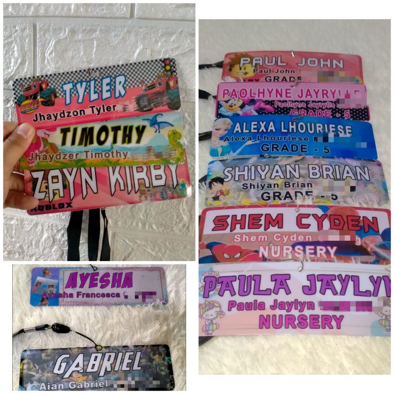 Laminated Name Tag PVC Name Tag for kids Print at Hometiz Shopee