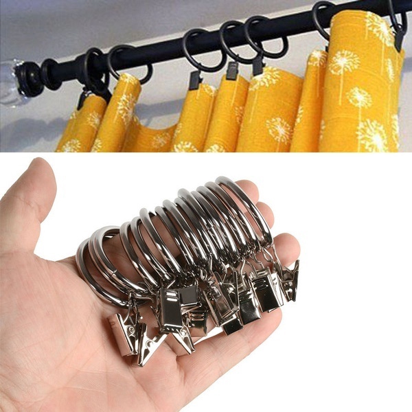 10pcs Mini Window Curtain Hook Metal Ring Clips With Eyelets