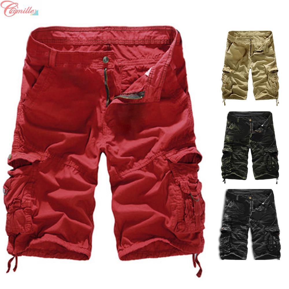 red combat pants