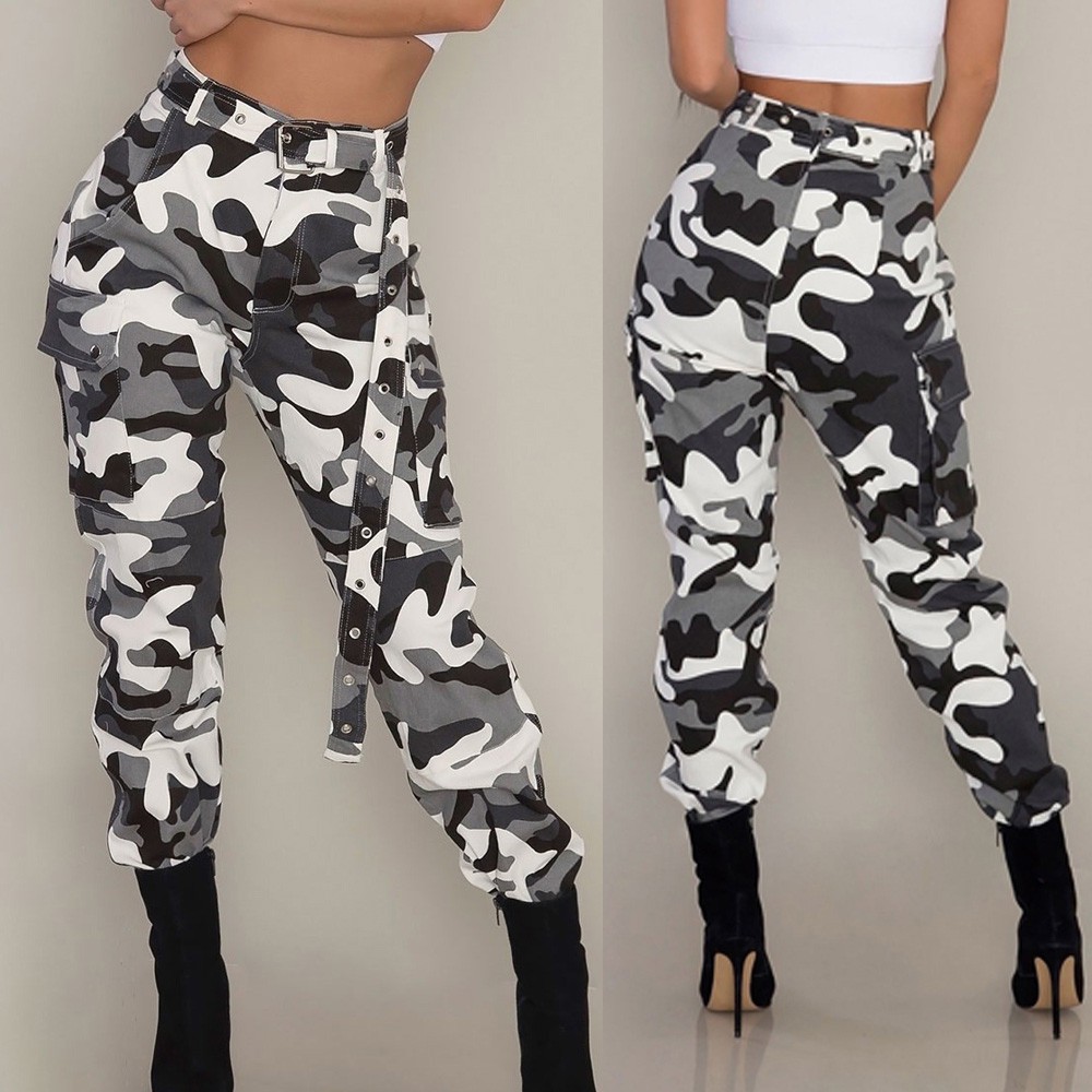 camo cargo pants grey