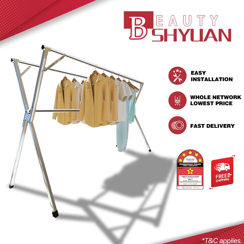 Stainless Steel Clothes Hanger 240cm Foldable Sampayan /Cloth Drying