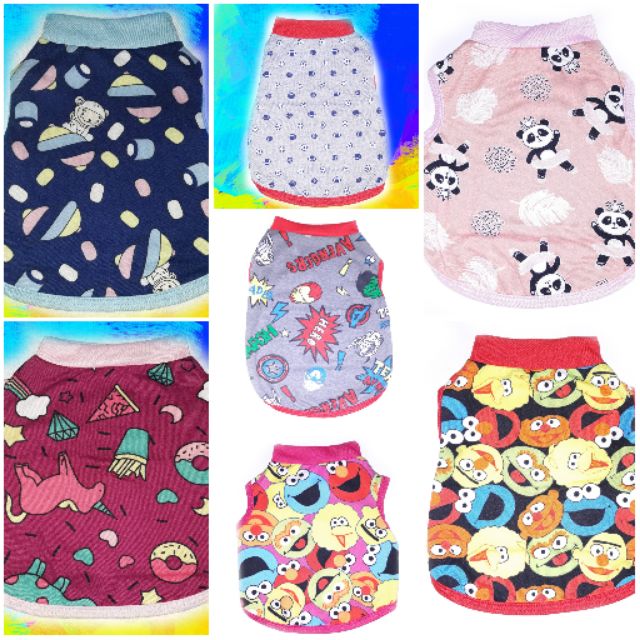 COTTON DOG SANDO, CUTE PRINTED DESIGN EXTRA SMALL 14 inches chest size ...