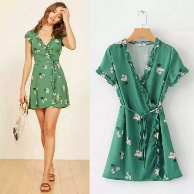 wrap around dress shopee