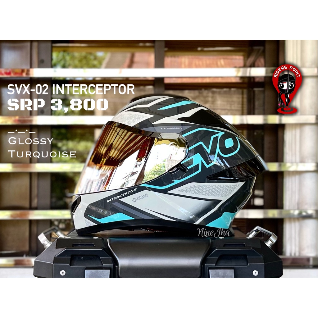 EVO SVX02 INTERCEPTOR (GLOSSY TURQUOISE BLUE) FULL FACE HELMETS
