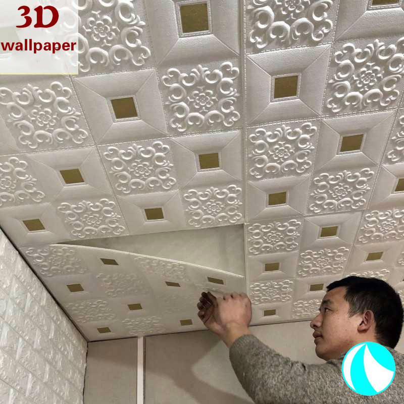 Bedroom warm wallpaper room ceiling ceiling soundproof self-adhesive  wallpaper decorative foam board wall renovation | Shopee Philippines